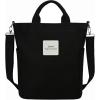 image:imageIswee Canvas Tote Bag for Women Casual Shoulder Work Bag Crossbody Top Handle Bag Shopping Handbags for Women Black