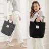 image:imageIswee Canvas Tote Bag for Women Casual Shoulder Work Bag Crossbody Top Handle Bag Shopping Handbags for Women Black