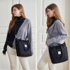 image:imageIswee Canvas Tote Bag with Zipper Multi Pockets Tote Purse for Women Fashion Crossbody Tote Shoulder Bag Handbag Everyday BagBlack