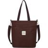 image:imageIswee Canvas Tote Bag with Zipper Multi Pockets Tote Purse for Women Fashion Crossbody Tote Shoulder Bag Handbag Everyday BagCoffee