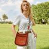 image:imageIswee Crossbody Bags for Women Genuine Leather Purses Vintage Shoulder Handbags Travel Cross Body Bag with Boho StrapBlack