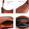 image:imageIswee Crossbody Bags for Women Genuine Leather Purses Vintage Shoulder Handbags Travel Cross Body Bag with Boho StrapBrown