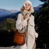 image:imageIswee Crossbody Bags for Women Genuine Leather Purses Vintage Shoulder Handbags Travel Cross Body Bag with Boho StrapBrown