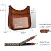 image:imageIswee Crossbody Bags for Women Genuine Leather Purses Vintage Shoulder Handbags Travel Cross Body Bag with Boho StrapBrown