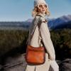 image:imageIswee Crossbody Bags for Women Genuine Leather Purses Vintage Shoulder Handbags Travel Cross Body Bag with Boho StrapCoffee