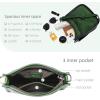 image:imageIswee Crossbody Bags for Women Genuine Leather Purses Vintage Shoulder Handbags Travel Cross Body Bag with Boho StrapGreen