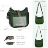 image:imageIswee Crossbody Bags for Women Genuine Leather Purses Vintage Shoulder Handbags Travel Cross Body Bag with Boho StrapGreen