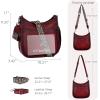 image:imageIswee Crossbody Bags for Women Genuine Leather Purses Vintage Shoulder Handbags Travel Cross Body Bag with Boho StrapWine