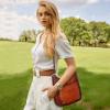 image:imageIswee Crossbody Bags for Women Genuine Leather Purses Vintage Shoulder Handbags Travel Cross Body Bag with Boho StrapWine