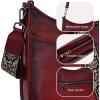 image:imageIswee Crossbody Bags for Women Genuine Leather Purses Vintage Shoulder Handbags Travel Cross Body Bag with Boho StrapWine