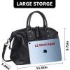 image:imageIswee Genuine Leather Satchel Tote Bag Top Handle Handbag Designer Shoulder Bag Large Capacity Cross Body BagBlack