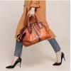 image:imageIswee Genuine Leather Satchel Tote Bag Top Handle Handbag Designer Shoulder Bag Large Capacity Cross Body BagBrown