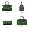 image:imageIswee Genuine Leather Satchel Tote Bag Top Handle Handbag Designer Shoulder Bag Large Capacity Cross Body BagGreen