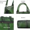 image:imageIswee Genuine Leather Satchel Tote Bag Top Handle Handbag Designer Shoulder Bag Large Capacity Cross Body BagGreen