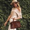 image:imageIswee Genuine Leather Satchel Tote Bag Top Handle Handbag Designer Shoulder Bag Large Capacity Cross Body BagGreen