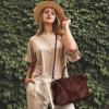 image:imageIswee Genuine Leather Satchel Tote Bag Top Handle Handbag Designer Shoulder Bag Large Capacity Cross Body BagGreen
