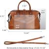 image:imageIswee Genuine Leather Satchel Tote Bag Top Handle Handbag Designer Shoulder Bag Large Capacity Cross Body BagLight Brown