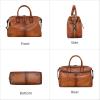 image:imageIswee Genuine Leather Satchel Tote Bag Top Handle Handbag Designer Shoulder Bag Large Capacity Cross Body BagLight Brown