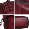 image:imageIswee Genuine Leather Satchel Tote Bag Top Handle Handbag Designer Shoulder Bag Large Capacity Cross Body BagWine