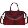 image:imageIswee Genuine Leather Satchel Tote Bag Top Handle Handbag Designer Shoulder Bag Large Capacity Cross Body BagWine