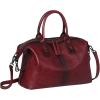 image:imageIswee Genuine Leather Satchel Tote Bag Top Handle Handbag Designer Shoulder Bag Large Capacity Cross Body BagWine