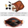 image:imageIswee Genuine Leather Shoulder Bag Functional Crossbody Purse for Travel with Long Shoulder Strap Boho Style