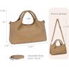 image:imageIswee Genuine Leather Shoulder Bags Purses and Handbags for Women Satchel Designer Cross Body Hobo Medium Size ToteApricot