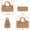 image:imageIswee Genuine Leather Shoulder Bags Purses and Handbags for Women Satchel Designer Cross Body Hobo Medium Size ToteApricot