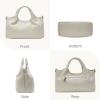 image:imageIswee Genuine Leather Shoulder Bags Purses and Handbags for Women Satchel Designer Cross Body Hobo Medium Size ToteBeige
