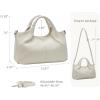 image:imageIswee Genuine Leather Shoulder Bags Purses and Handbags for Women Satchel Designer Cross Body Hobo Medium Size ToteBeige
