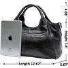 image:imageIswee Genuine Leather Shoulder Bags Purses and Handbags for Women Satchel Designer Cross Body Hobo Medium Size ToteBlack