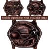 image:imageIswee Genuine Leather Shoulder Bags Purses and Handbags for Women Satchel Designer Cross Body Hobo Medium Size ToteCoffee