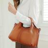 image:imageIswee Genuine Leather Shoulder Bags Purses and Handbags for Women Satchel Designer Cross Body Hobo Medium Size ToteGray