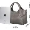 image:imageIswee Genuine Leather Shoulder Bags Purses and Handbags for Women Satchel Designer Cross Body Hobo Medium Size ToteGray