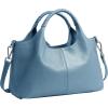 image:imageIswee Genuine Leather Shoulder Bags Purses and Handbags for Women Satchel Designer Cross Body Hobo Medium Size ToteLight Blue