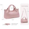 image:imageIswee Genuine Leather Shoulder Bags Purses and Handbags for Women Satchel Designer Cross Body Hobo Medium Size TotePink