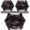 image:imageIswee Genuine Leather Shoulder Bags Purses and Handbags for Women Satchel Designer Cross Body Hobo Medium Size ToteViolet