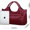 image:imageIswee Genuine Leather Shoulder Bags Purses and Handbags for Women Satchel Designer Cross Body Hobo Medium Size ToteWine