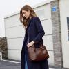 image:imageIswee Genuine Leather Top Handle Purse Satchel Bag Designer Shoulder Bag Tote Ladies Crossbody Bag for WomenCoffee