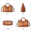 image:imageIswee Genuine Leather Top Handle Purse Satchel Bag Designer Shoulder Bag Tote Ladies Crossbody Bag for WomenSorrel