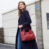image:imageIswee Genuine Leather Top Handle Purse Satchel Bag Designer Shoulder Bag Tote Ladies Crossbody Bag for WomenWine