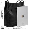 image:imageIswee Genuine Leather Tote Bucket Bags Hobo Shoulder Bags Purse and Handbags for Women TrendyBlack