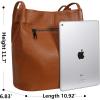 image:imageIswee Genuine Leather Tote Bucket Bags Hobo Shoulder Bags Purse and Handbags for Women TrendyBrownlichee