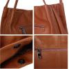 image:imageIswee Genuine Leather Tote Bucket Bags Hobo Shoulder Bags Purse and Handbags for Women TrendyBrownlichee