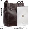 image:imageIswee Genuine Leather Tote Bucket Bags Hobo Shoulder Bags Purse and Handbags for Women TrendyCoffeelichee