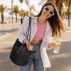 image:imageIswee Genuine Leather Tote Bucket Bags Hobo Shoulder Bags Purse and Handbags for Women TrendyCoffeelichee