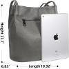 image:imageIswee Genuine Leather Tote Bucket Bags Hobo Shoulder Bags Purse and Handbags for Women TrendyGreylichee