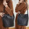 image:imageIswee Genuine Leather Tote Bucket Bags Hobo Shoulder Bags Purse and Handbags for Women TrendyGreylichee