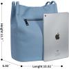 image:imageIswee Genuine Leather Tote Bucket Bags Hobo Shoulder Bags Purse and Handbags for Women TrendyLight Bluelichee