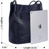 image:imageIswee Genuine Leather Tote Bucket Bags Hobo Shoulder Bags Purse and Handbags for Women TrendyNavy Bluelichee